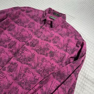 RARE Levi’s Sutter Creek M | 80s Magenta Forest | Hidden Placket + MOP Buttons